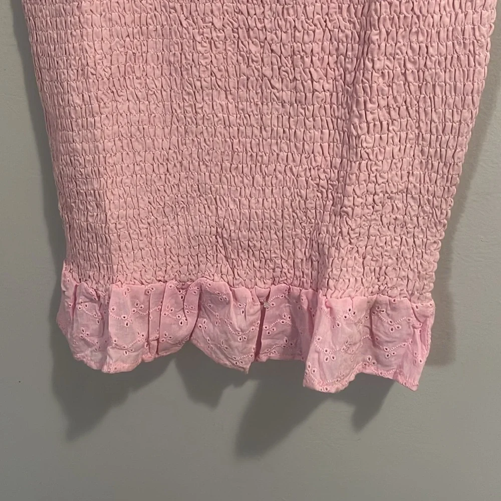 Lush Pink Cinched Puff Sleeve Mini Dress - Picture 7 of 9